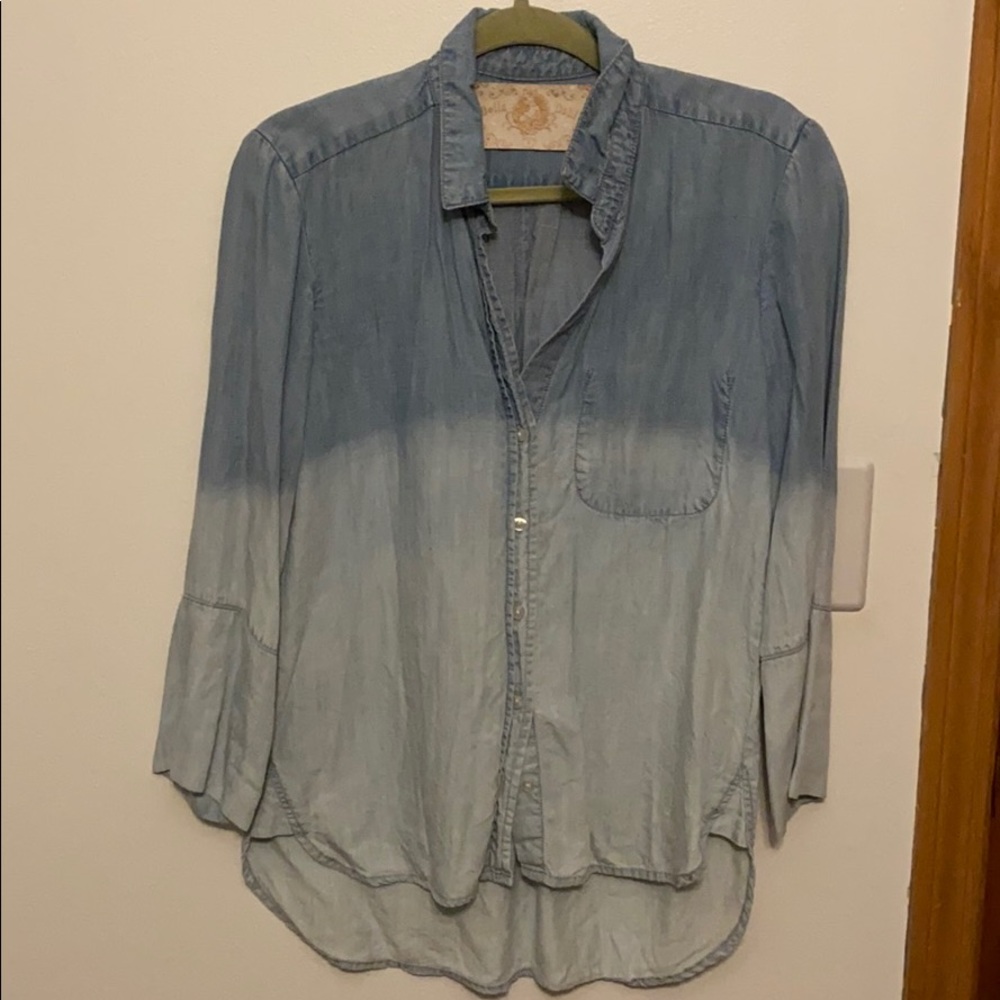 Faded denim blouse
